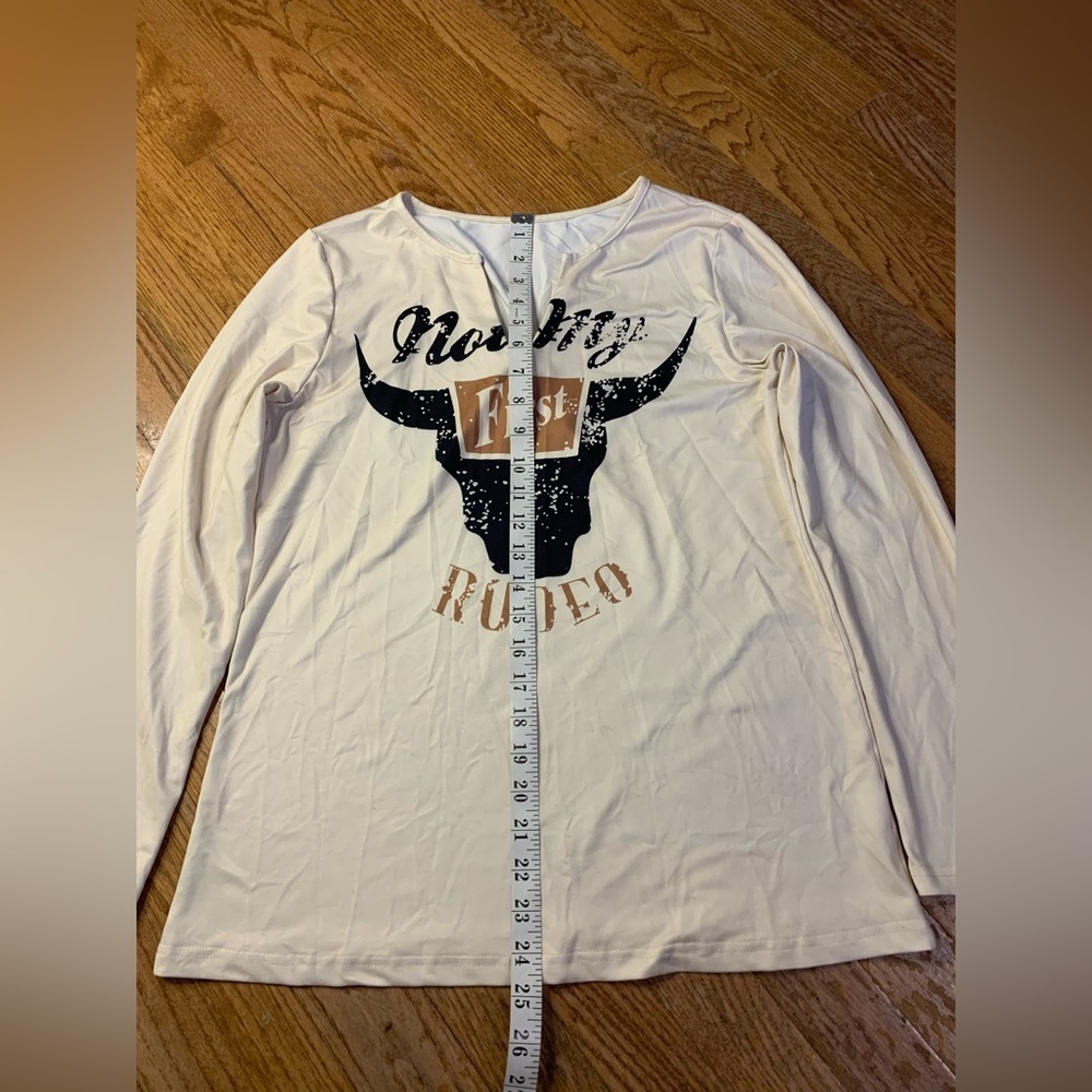 Not My First Rodeo Long Sleeve Graphic Tee | Cream | Small - Picture 6 of 9